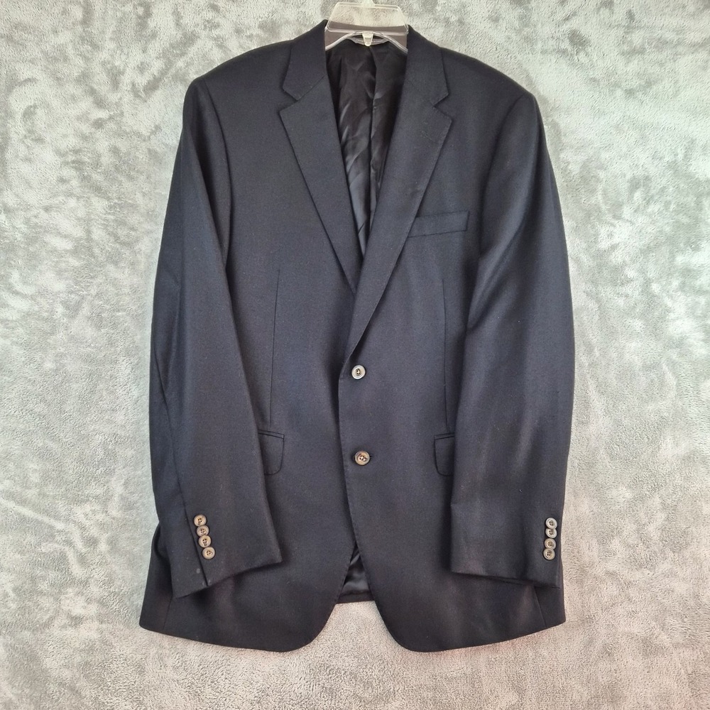 J. P. Tilford Blazer Mens 42R Black 100% Cashmere Lanificio di Pray Italy Jacket